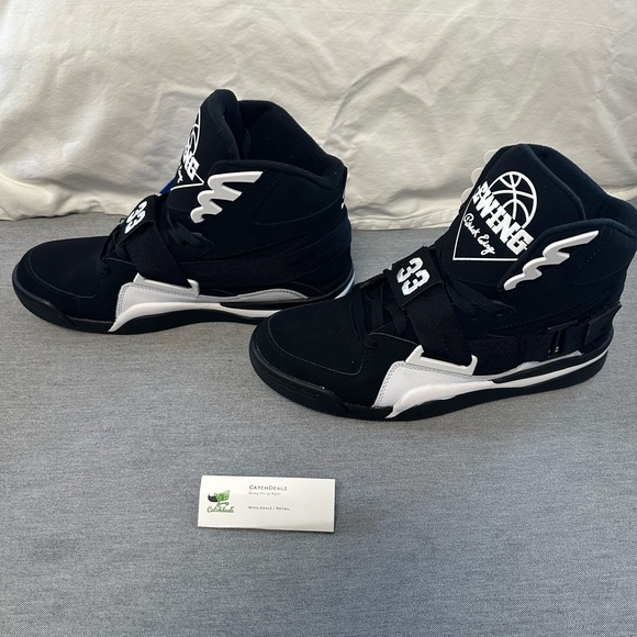 PATRICK EWING 9.5 MENS SNEAKERS 33 CONCEPT HI BLACK WHITE BASKETBALL SHOES CHARM - Picture 5 of 16